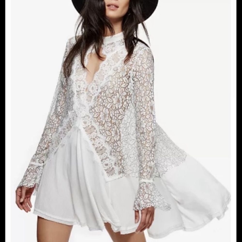 Free people lace long sleeve dress